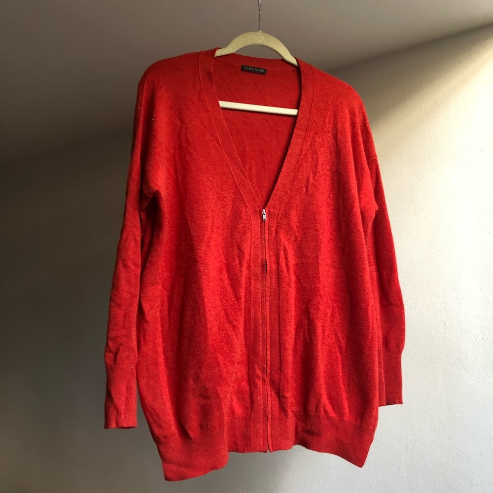 V-Neck Boyfriend Cardigan with Zip